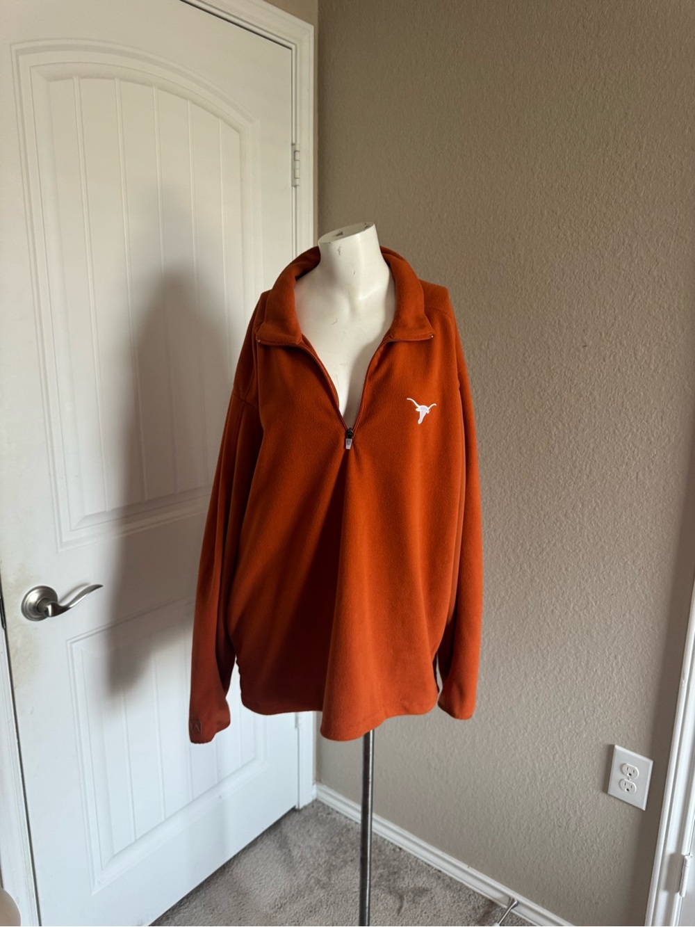 Antigua Men's Zip-Up Pullover in Burnt Orange with White Logo